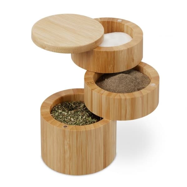 Roterbar saltbeholder med 3 rom