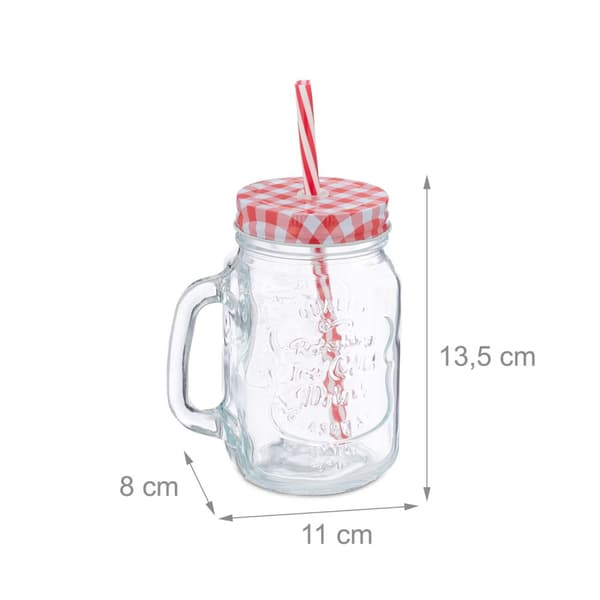 Farverige drikkeglas med låg sæt med 4 stk