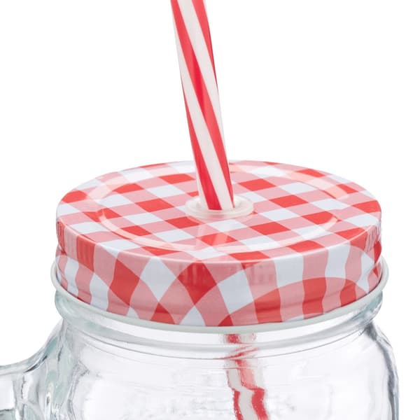 Farverige drikkeglas med låg sæt med 4 stk