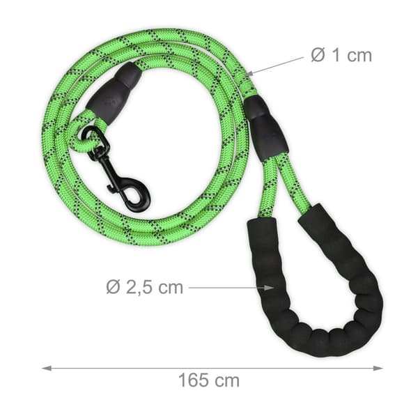 Pehmustettu koiran talutushihna vihreä 150 cm
