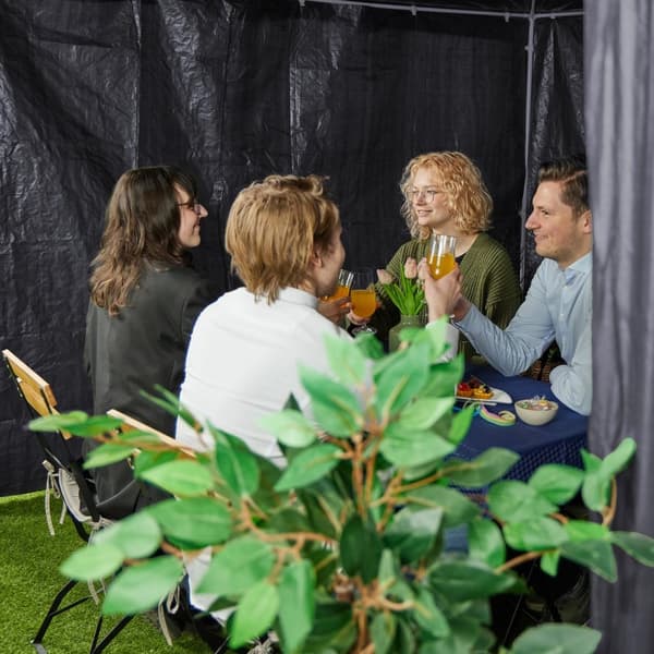 Sidepaneler i grå paviljong - sett med 3 stk