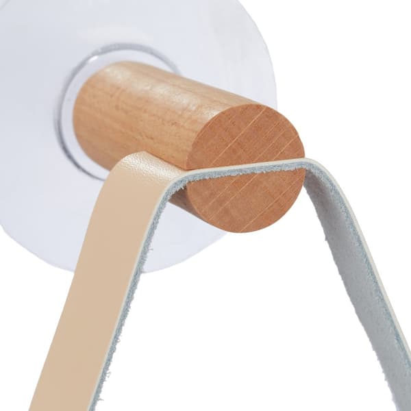 Toiletrulleholder i træ med rem