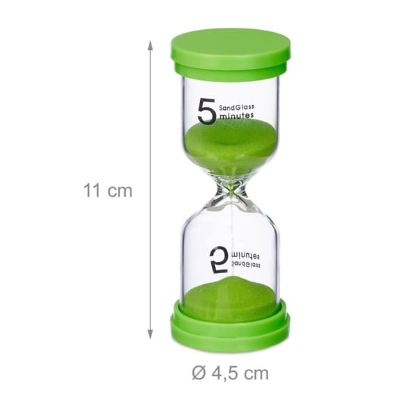 sett med 6 timeglass for barn