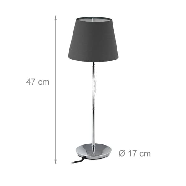 Flexibel bordslampa med skärm i tyg