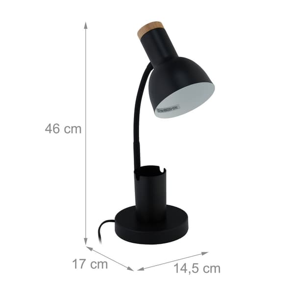Skrivebordslampe med penneholder