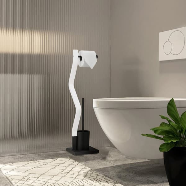 WC stol sort/hvid
