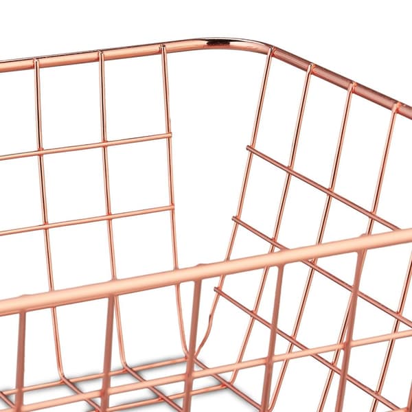 Trådkurv sæt af 2 rosa guld