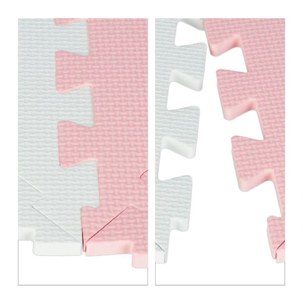 Puslespilsmåtte pink-hvid