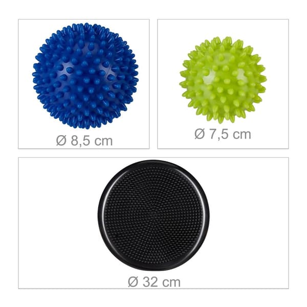 Balancepude med 2 massagebolde