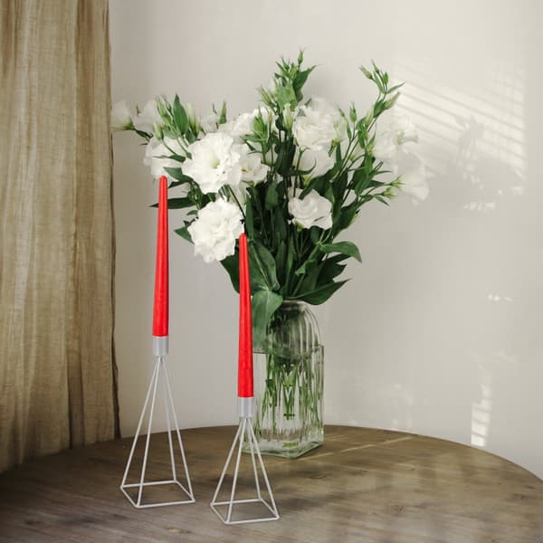 Moderne lysestake, sett med 2 stk