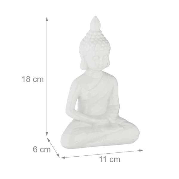 Hvid Buddha figur 18 cm