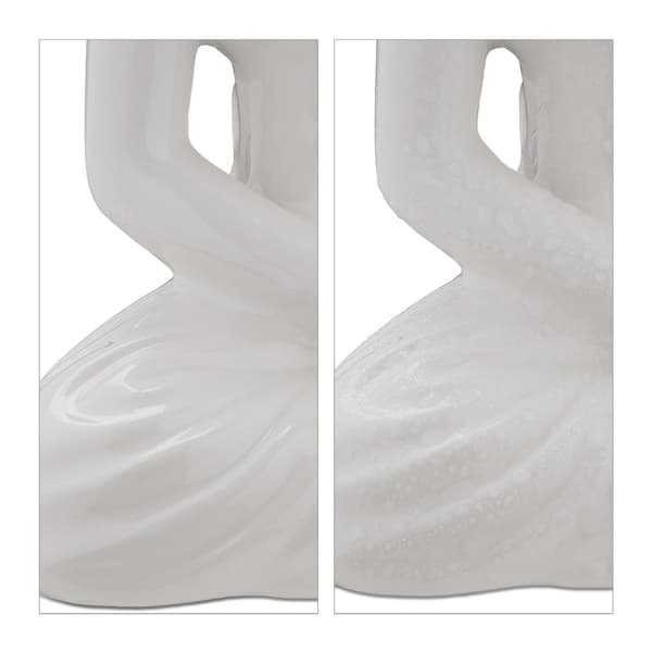 Hvid Buddha figur 18 cm