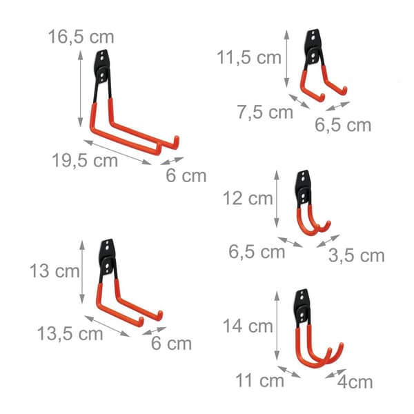 14-delt sæt vægkroge
