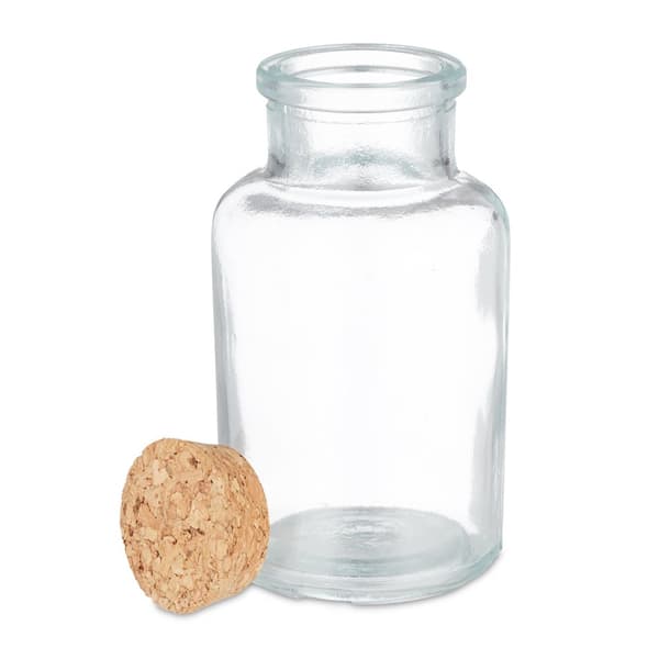 sett med 16 krydderglass med korklokk