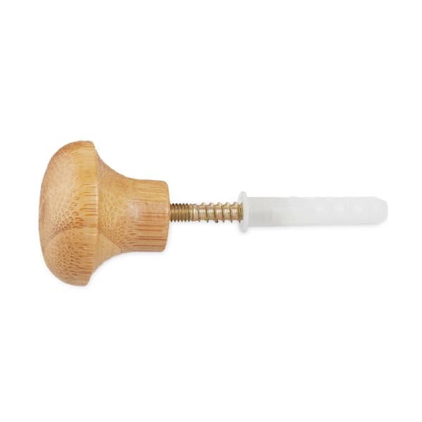 Rund hängande spegel med ram av bambu