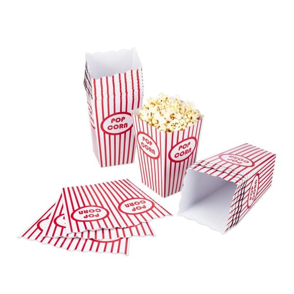 Popcornposer, 72 stk, rød/hvit
