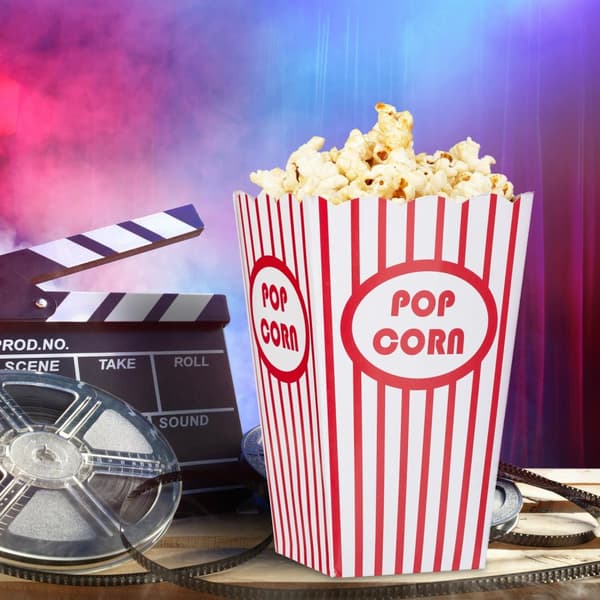 Popcornposer, 72 stk, rød/hvit