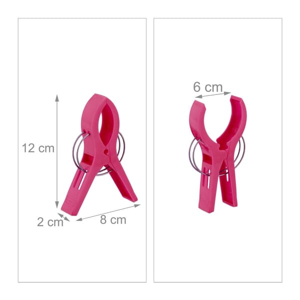 sæt med 16 strandhåndklædeclips i blå/pink