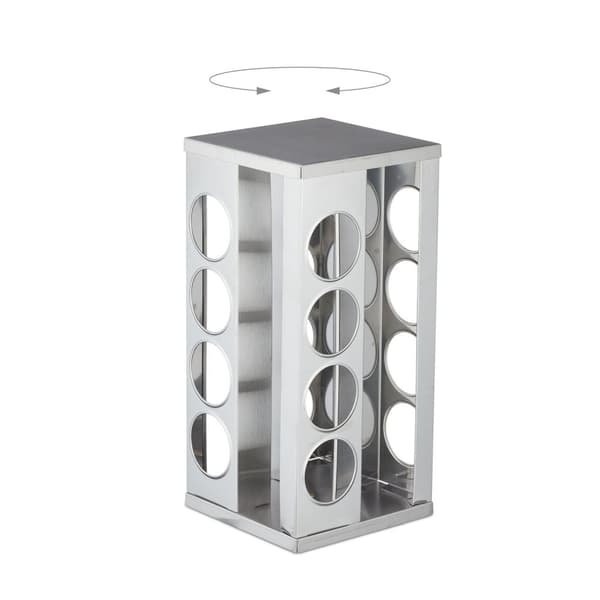 Firkantet krydderkarrusel med 16 glas