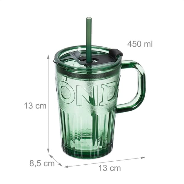Sæt med 10 drikkeglas med håndtag