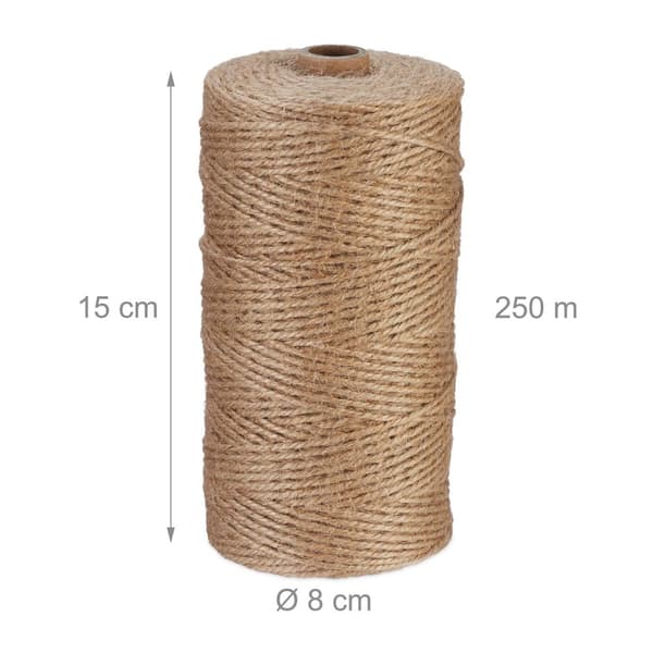 Juuttikaapeli 2 mm x 250 m 2 kappaletta