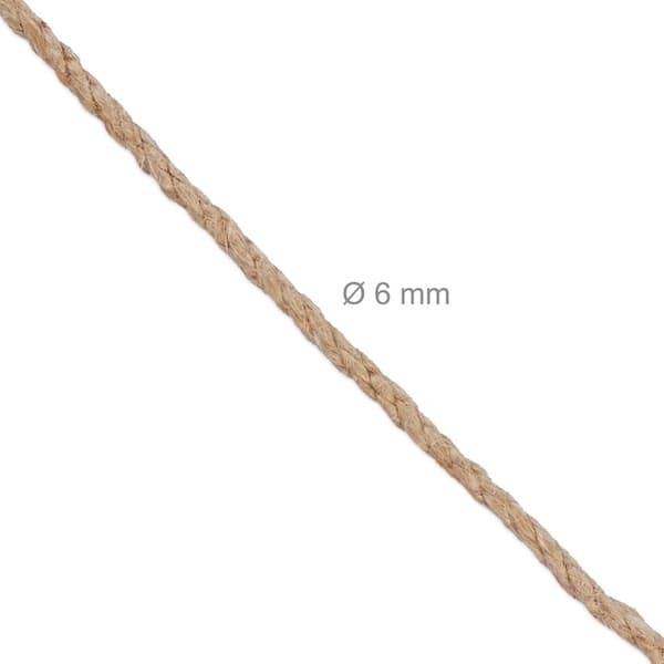 Jutekabel 6 mm x 50 m sæt af 2