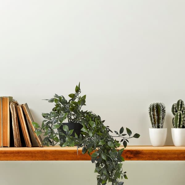Sett med 2 kunstige hengende planter
