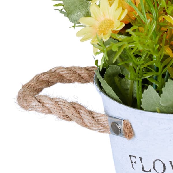 set med 3 konstgjorda blommor i kruka