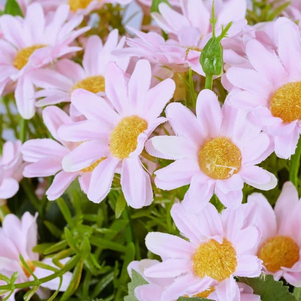 set med 3 konstgjorda blommor i kruka