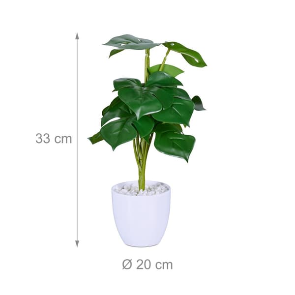 Monstera konstgjord växt uppsättning av 2