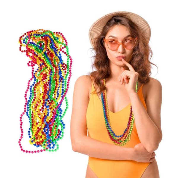 Färgglatt pärlhalsband neon set om 30 st