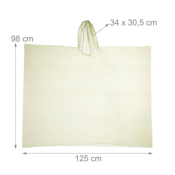 Kertakäyttöinen sadeponcho, 20 kpl