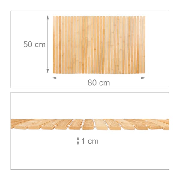 Badematte i bambus 80x50 cm