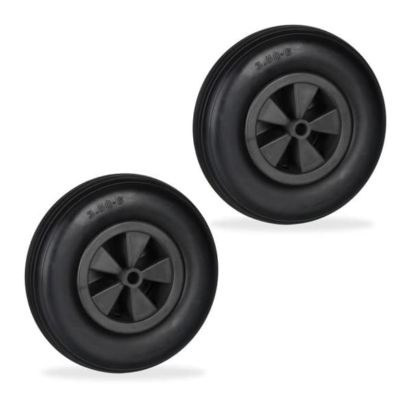 2x kottikärryjen pyörät 3.50-6 mustat