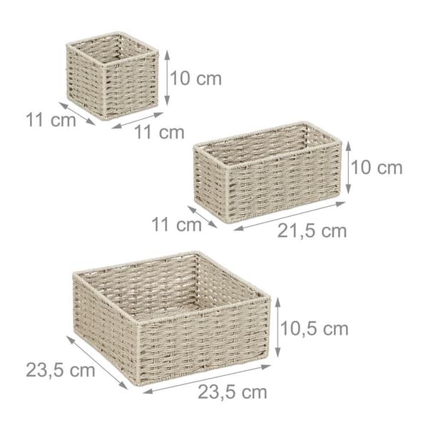 Kudottu säilytyskori, 4 kpl