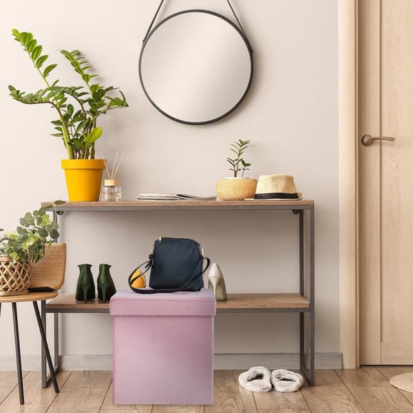 Taburet i pink fløjl