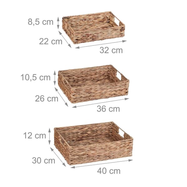 sæt med 3 bakker vandhyacint