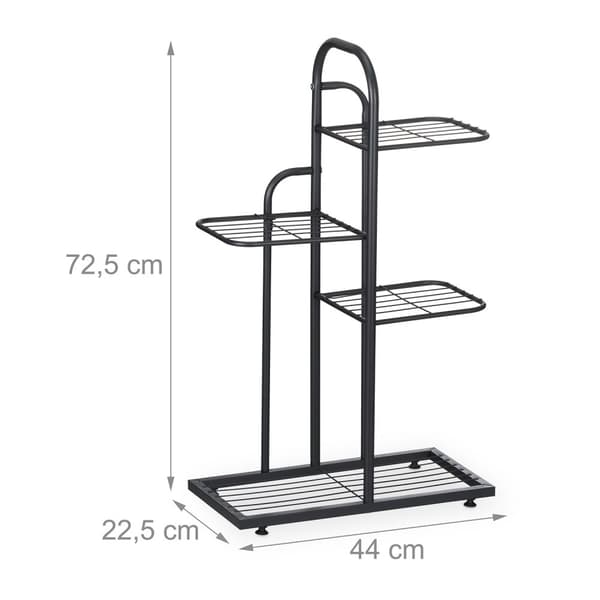 Sort plantestativ 4 hyller