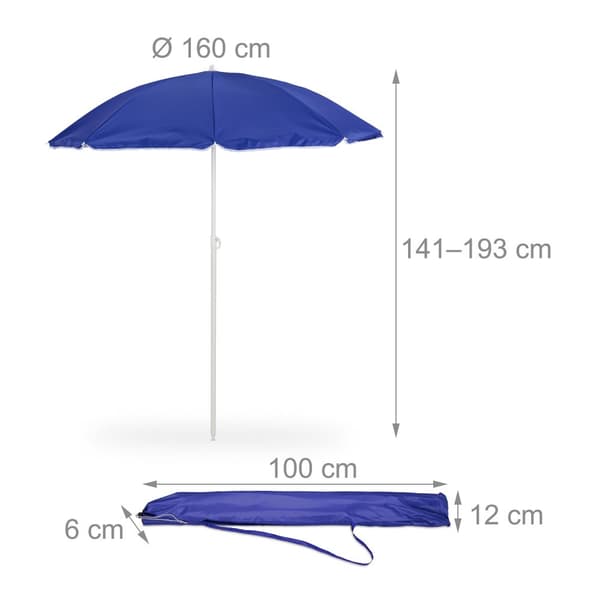Sininen päivänvarjo 160 cm