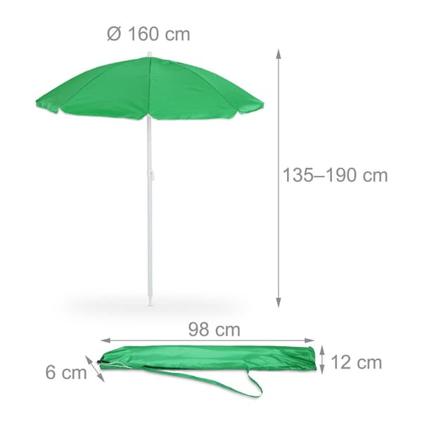 Vihreä päivänvarjo 160 cm