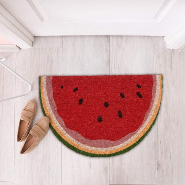 Halvrund dørmatte vannmelon