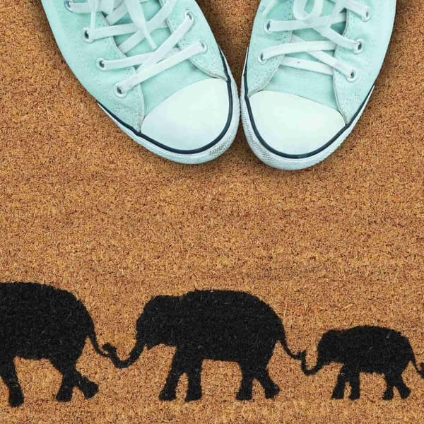 Dørmatte i kokos Elephants
