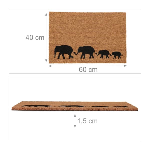 Dørmatte i kokos Elephants