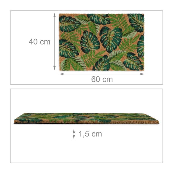 Dørmatte i kokos Monstera-blader