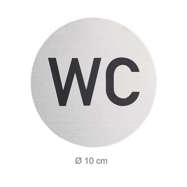 sett med 4 selvklebende WC-skilt