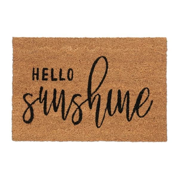 Hello Sunshine dørmatte i kokosnøtt
