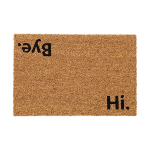Dørmatte i kokos "Hello. Bye."