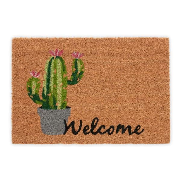 Velkommen &amp; Cactus dørmåtte i kokos