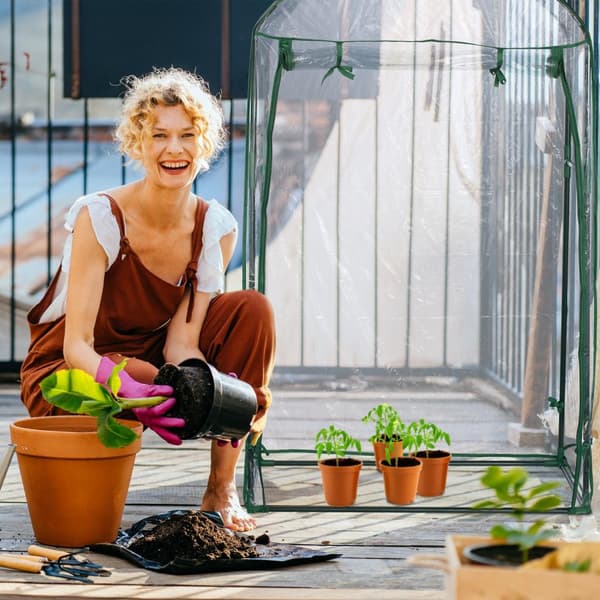 Balkongdrivhus med plantepose
