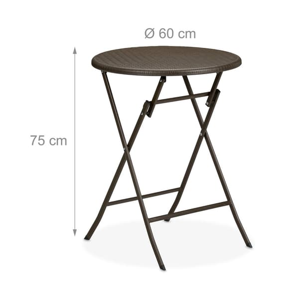 Rundt havebord i rattan look